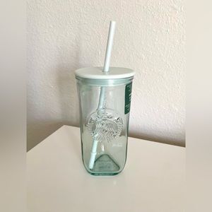 NWT Starbucks 2023 Cold Cup Glass Tumbler Grande Triangle Bottom